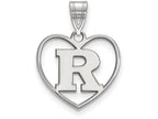 LogoArt Sterling Silver Rutgers Pendant Necklace In Heart