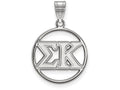 LogoArt Sterling Silver Sigma Kappa Small Circle Pendant Necklace