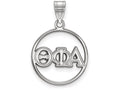 LogoArt Sterling Silver Theta Phi Alpha Small Circle Pendant Necklace