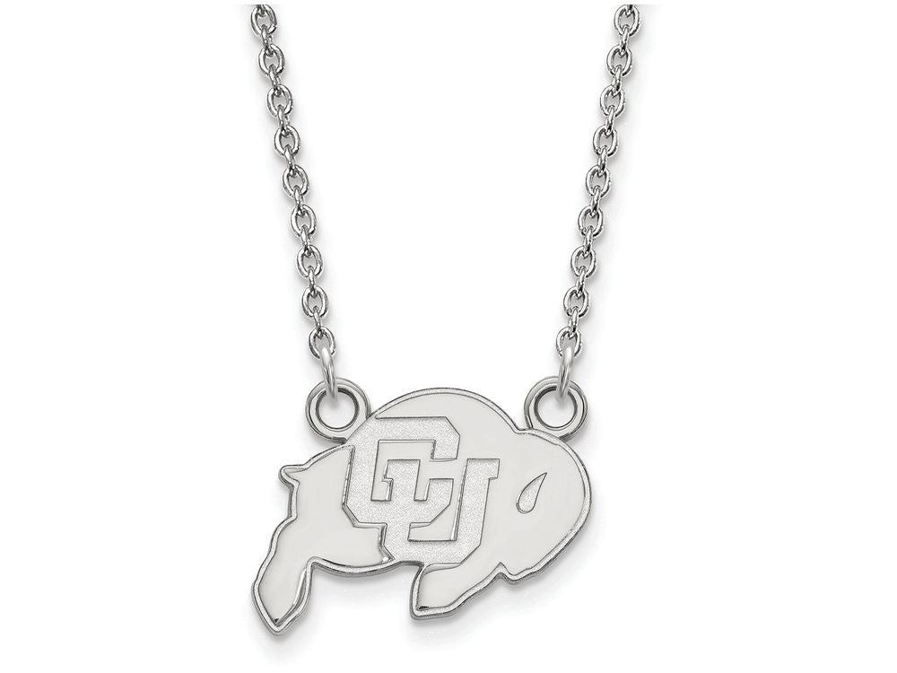 LogoArt Sterling Silver University Of Colorado Small Pendant Necklace