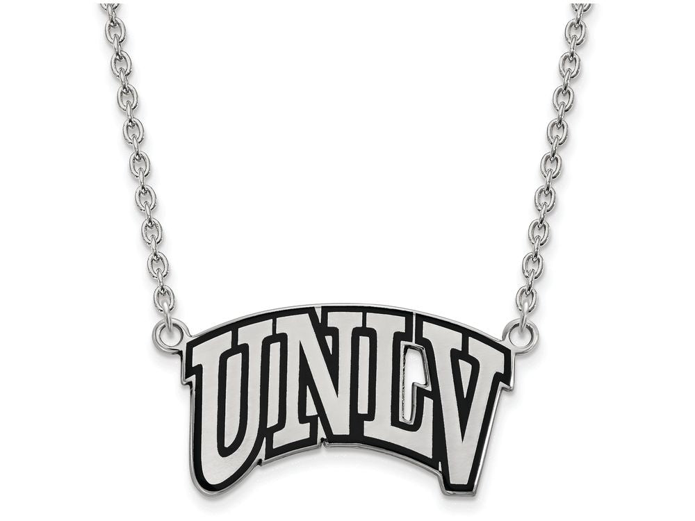 LogoArt Sterling Silver University Of Nevada Las Vegas Large Enamel Pendant Necklace