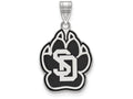 LogoArt Sterling Silver University Of South Dakota Large Enamel Pendant Necklace