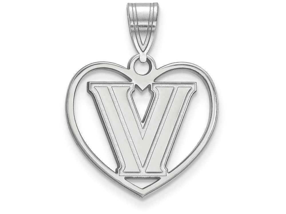 LogoArt Sterling Silver Villanova University Pendant Necklace In Heart