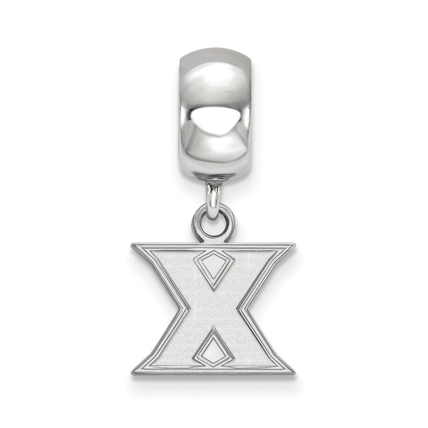 Logoart 925 Sterling Silver Xavier University Bead Charm Extra Small Dangle