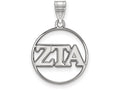 LogoArt Sterling Silver Zeta Tau Alpha Small Circle Pendant Necklace