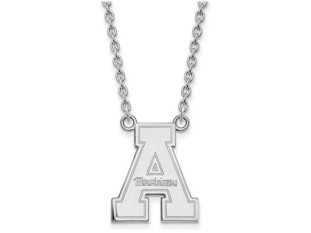 LogoArt Sterling Silver Appalachian State University Large Pendant Necklace