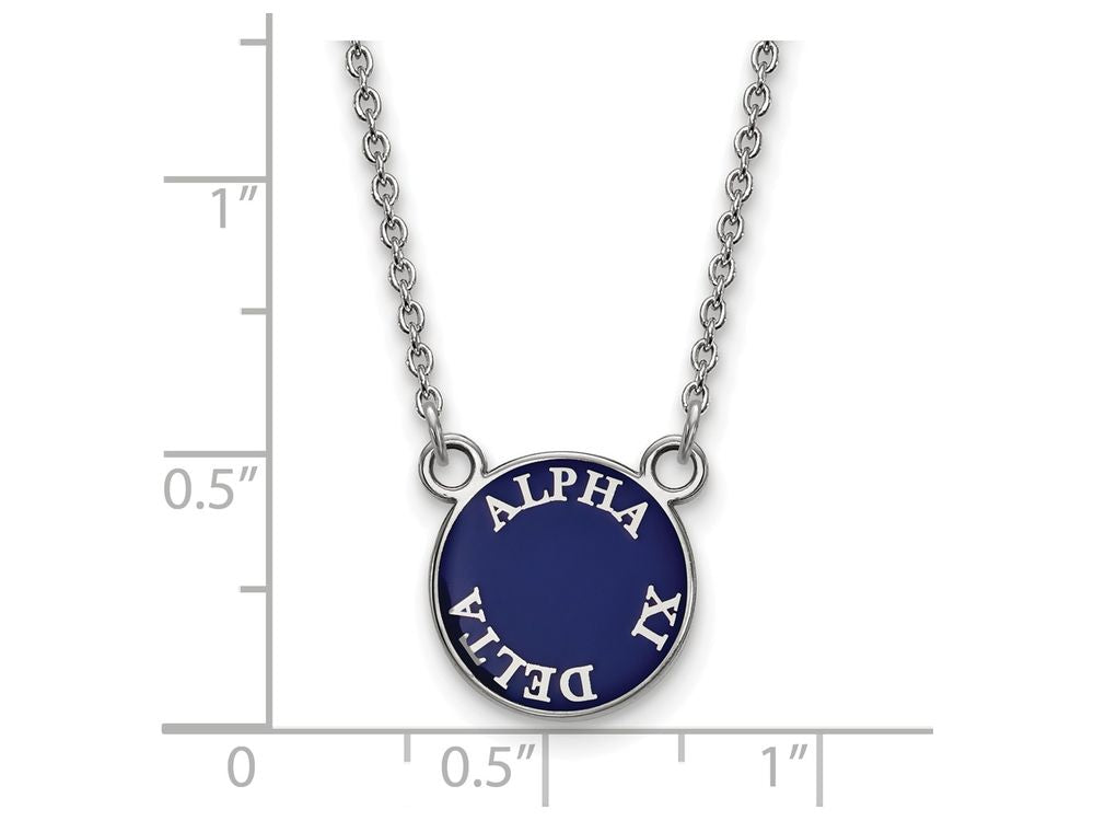 LogoArt Sterling Silver Alpha Xi Delta Extra Small Enameled Pendant Necklace With 18 Inch