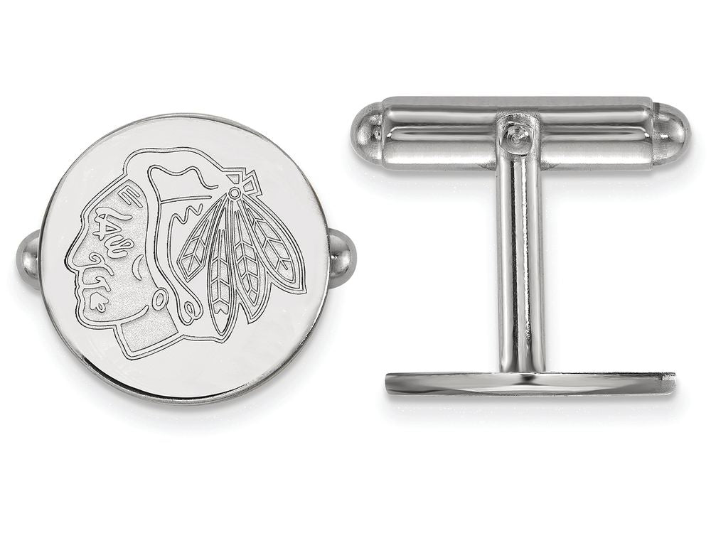 LogoArt Sterling Silver Chicago Blackhawks Cuff Links