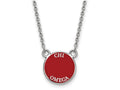 LogoArt Sterling Silver Chi Omega Extra Small Enameled Pendant Necklace With 18 Inch