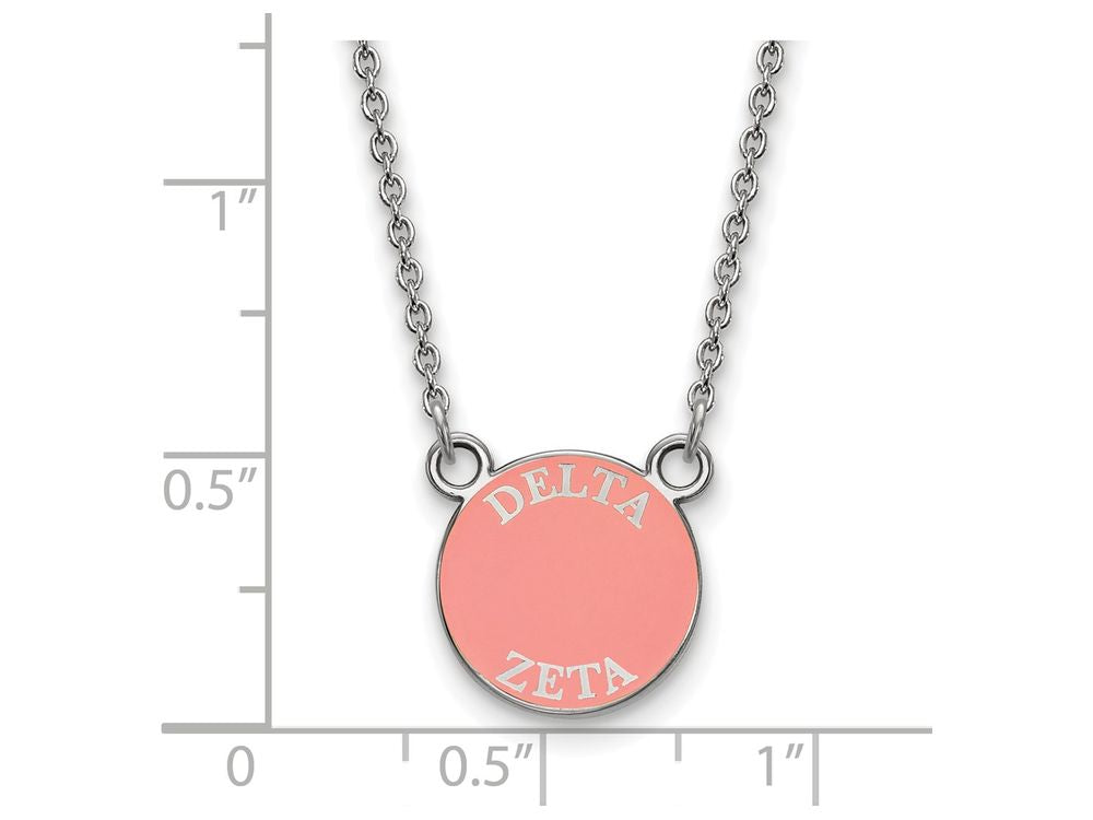 LogoArt Sterling Silver Delta Zeta Extra Small Enameled Pendant Necklace With 18 Inch