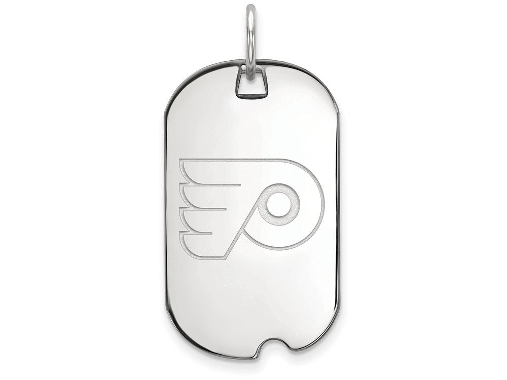 Logoart 925 Sterling Silver Philadelphia Flyers Small Dog Tag Pendant Necklace
