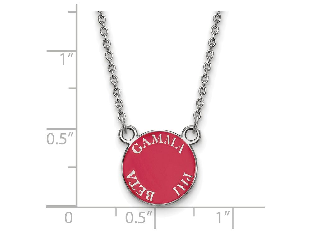 LogoArt Sterling Silver Gamma Phi Beta Extra Small Enameled Pendant Necklace With 18 Inch