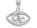 LogoArt Sterling Silver Georgia Institute Of Technology Pendant Necklace In Football