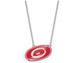 LogoArt Sterling Silver Carolina Hurricanes Large Enamel Pendant Necklace