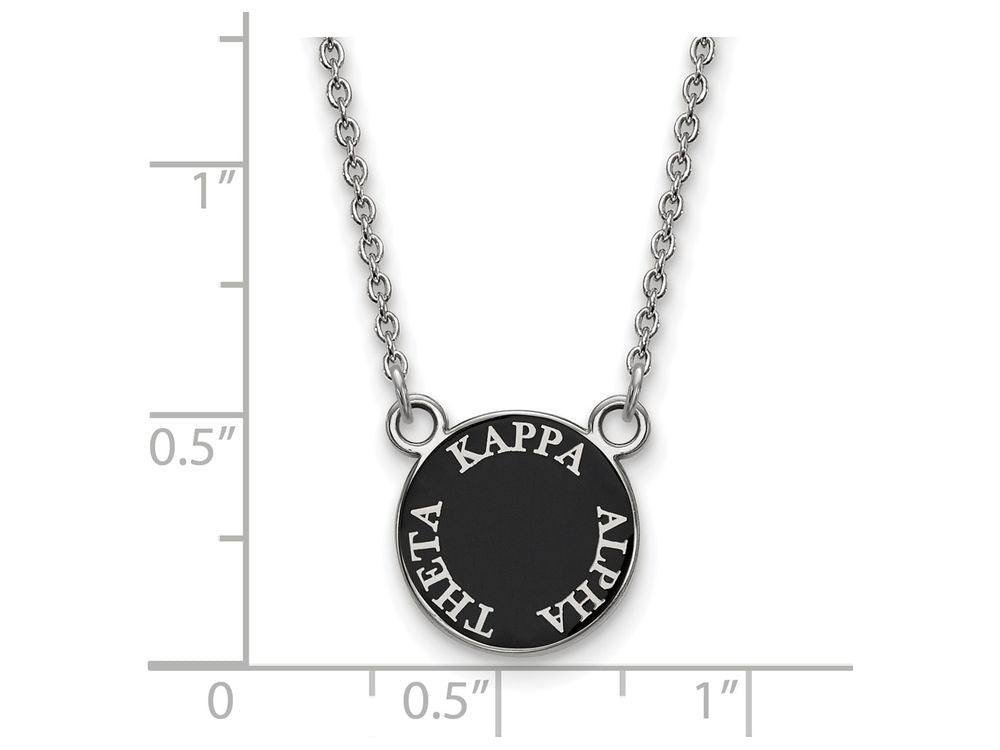 LogoArt Sterling Silver Kappa Alpha Theta Extra Small Enameled Pendant Necklace With 18 Inch