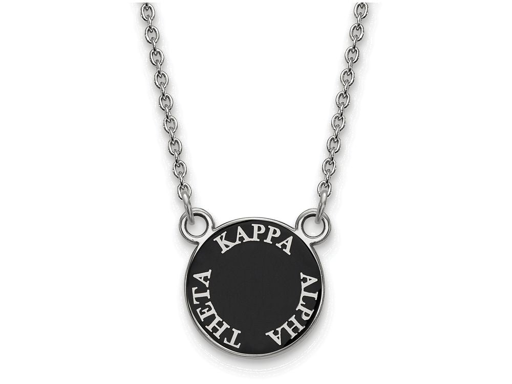 LogoArt Sterling Silver Kappa Alpha Theta Extra Small Enameled Pendant Necklace With 18 Inch