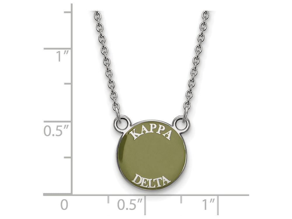 LogoArt Sterling Silver Kappa Delta Extra Small Enameled Pendant Necklace With 18 Inch