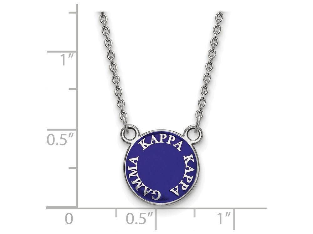 LogoArt Sterling Silver Kappa Kappa Gamma Extra Small Enameled Pendant Necklace With 18 Inch