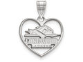 LogoArt Sterling Silver Longwood University Pendant Necklace In Heart