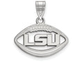 LogoArt Sterling Silver Louisiana State University Pendant Necklace In Football