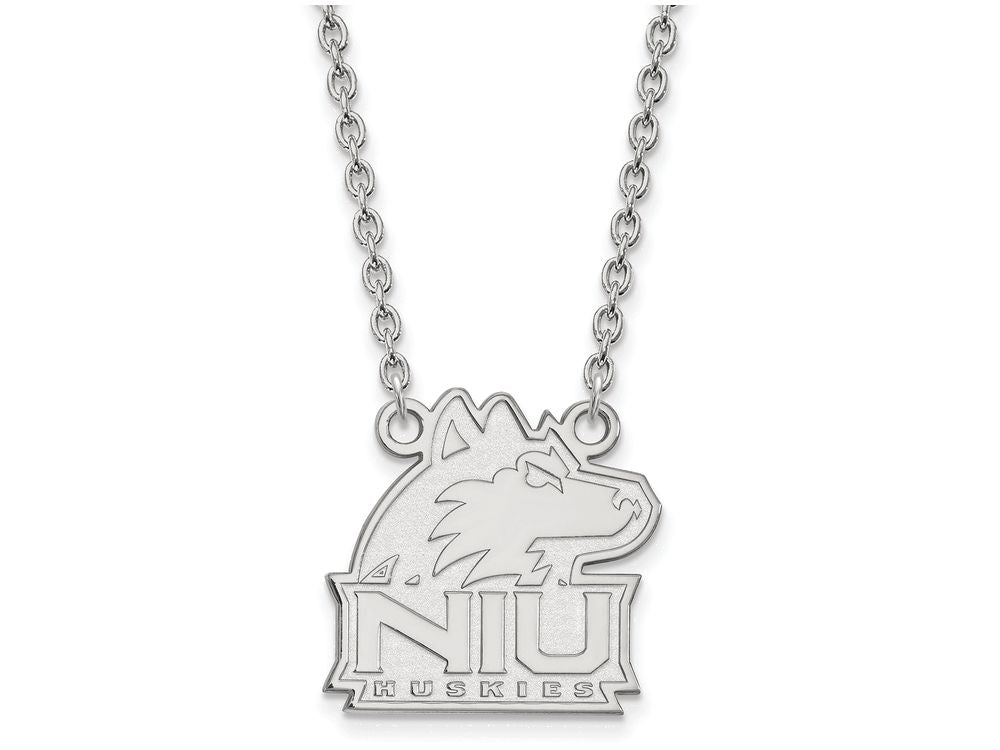 LogoArt Sterling Silver Northern Illinois University Large Pendant Necklace
