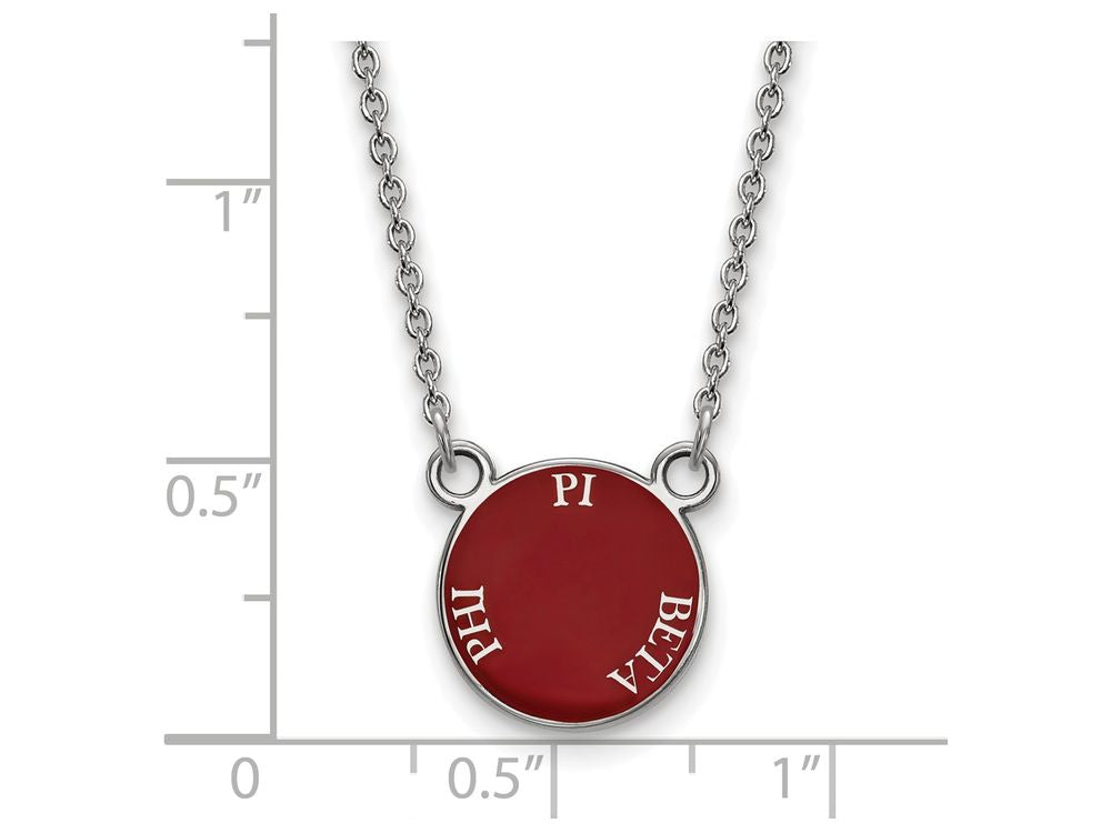 LogoArt Sterling Silver Pi Beta Phi Extra Small Enameled Pendant Necklace With 18 Inch