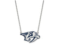 LogoArt Sterling Silver Nashville Predators Large Enamel Pendant Necklace