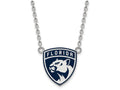 LogoArt Sterling Silver Florida Panthers Large Enamel Pendant Necklace