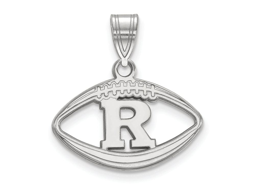 LogoArt Sterling Silver Rutgers Pendant Necklace In Football