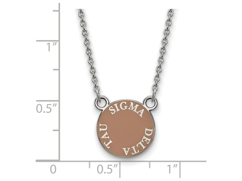 LogoArt Sterling Silver Sigma Delta Tau Extra Small Enameled Pendant Necklace With 18 Inch