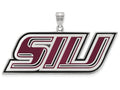 LogoArt Sterling Silver Southern Illinois University Large Enamel Pendant Necklace