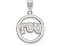 LogoArt Sterling Silver Texas Christian University Sm Pendant Necklace In Circle