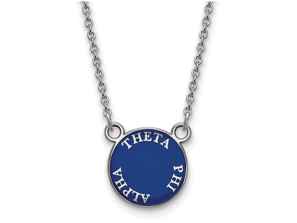 LogoArt Sterling Silver Theta Phi Alpha Extra Small Enameled Pendant Necklace With 18 Inch