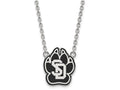 LogoArt Sterling Silver University Of South Dakota Large Enamel Pendant Necklace