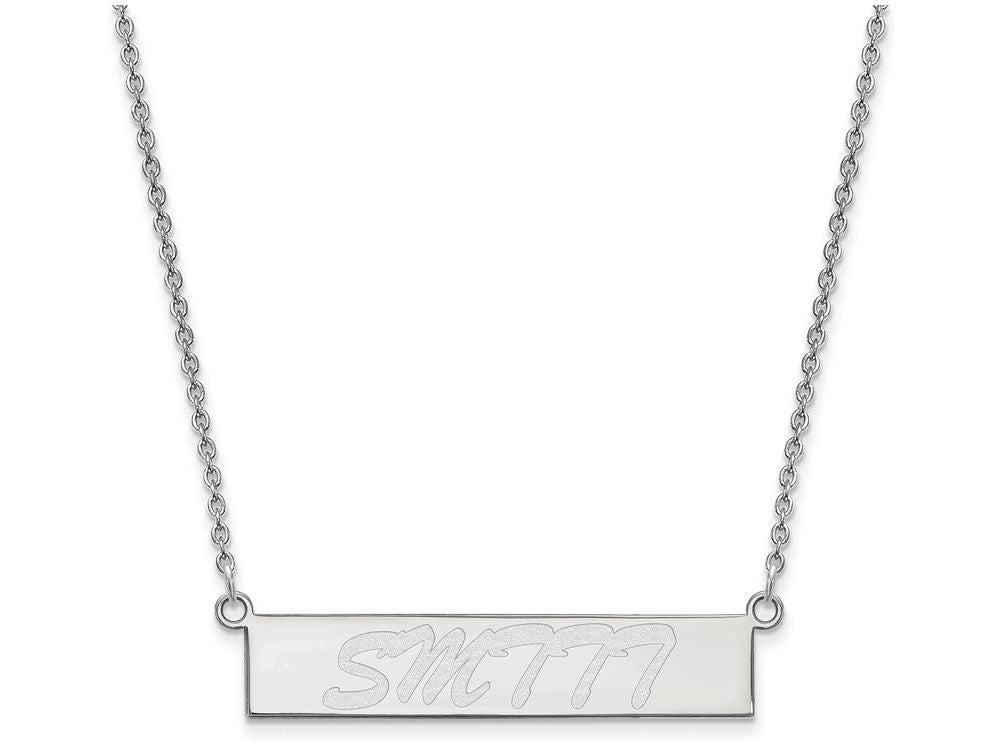 Logoart 925 Sterling Silver Southern Mississippi, University Of Small Bar Necklace