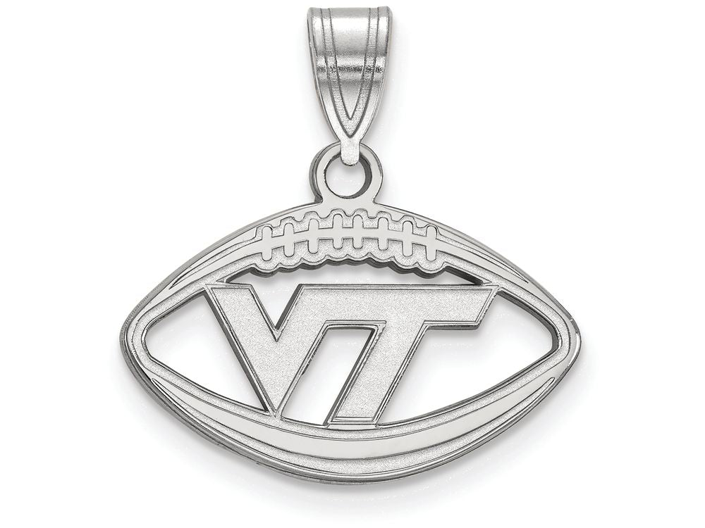 LogoArt Sterling Silver Virginia Tech Pendant Necklace In Football