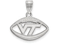 LogoArt Sterling Silver Virginia Tech Pendant Necklace In Football