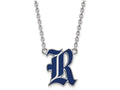 LogoArt Sterling Silver Rice University Large Enamel Pendant Necklace