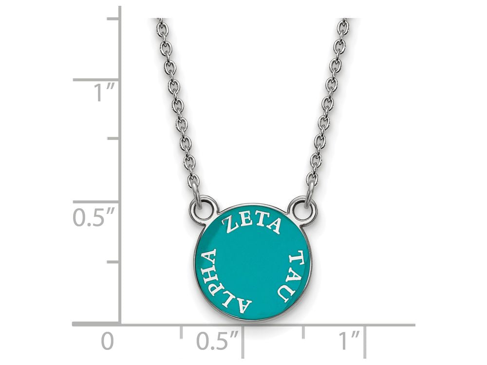 LogoArt Sterling Silver Zeta Tau Alpha Extra Small Enameled Pendant Necklace With 18 Inch