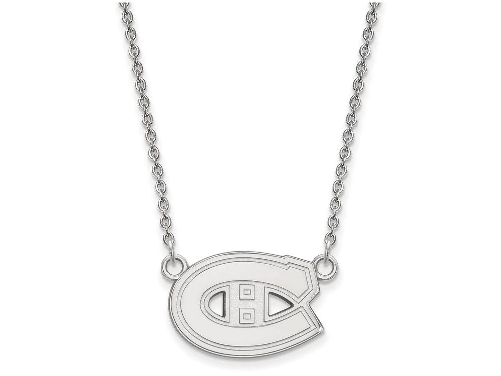 LogoArt Sterling Silver Montreal Canadiens Small Pendant Necklace