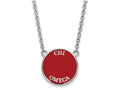 LogoArt Sterling Silver Chi Omega Small Enameled Pendant Necklace With 18 Inch