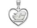 LogoArt Sterling Silver Central Michigan University Pendant Necklace In Heart