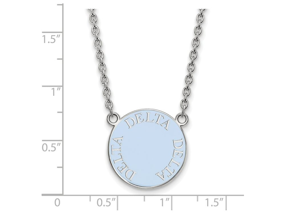 LogoArt Sterling Silver Delta Delta Delta Small Enameled Pendant Necklace With 18 Inch