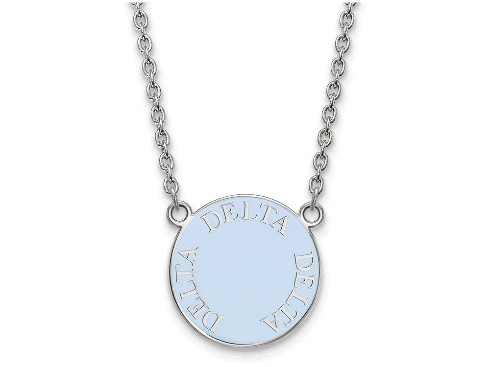 LogoArt Sterling Silver Delta Delta Delta Small Enameled Pendant Necklace With 18 Inch