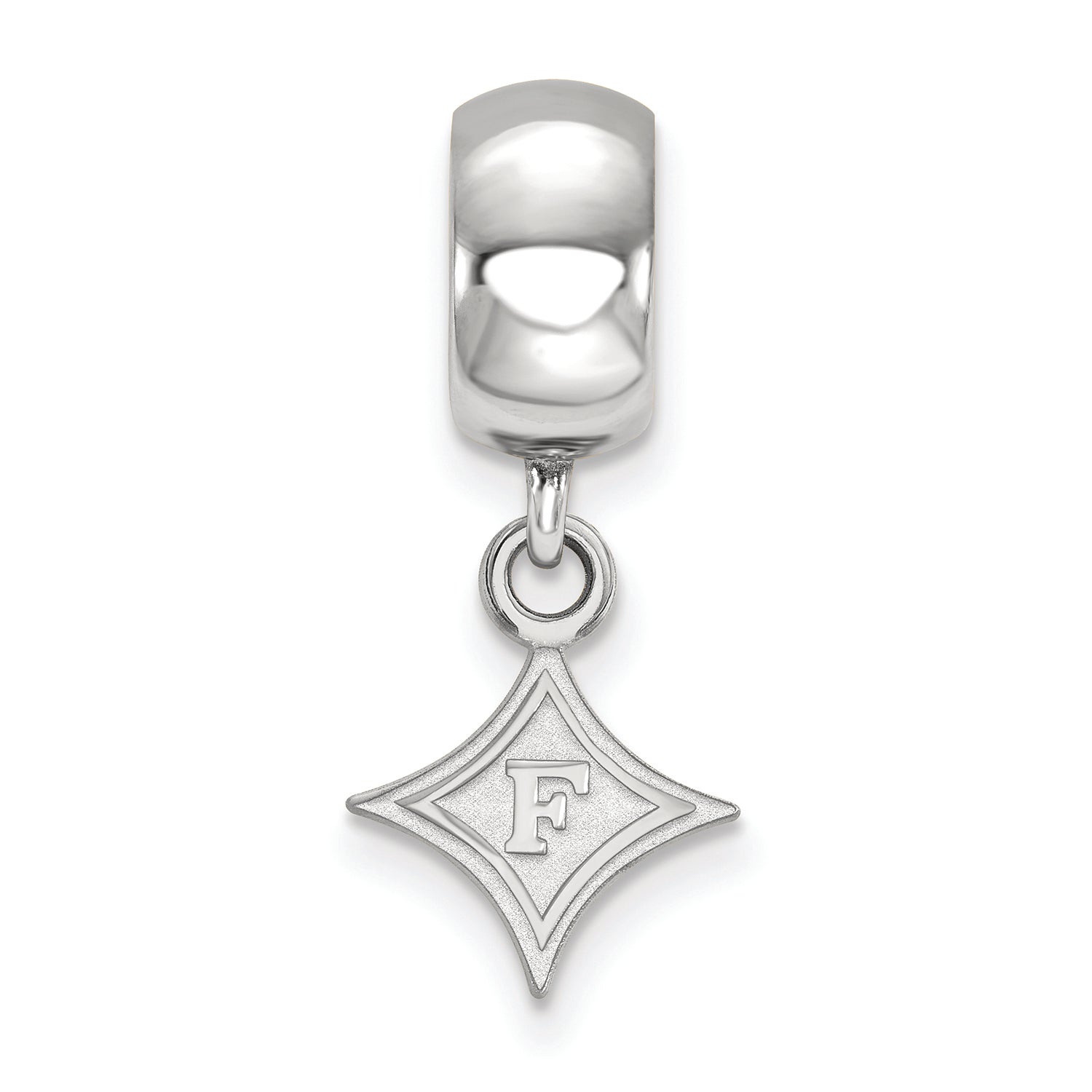 LogoArt Sterling Silver Furman University Bead Charm Charm Xs Dangle Bead Charm