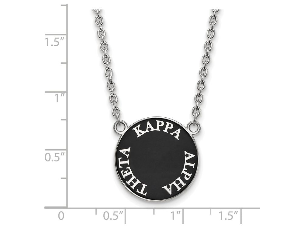 LogoArt Sterling Silver Kappa Alpha Theta Small Enameled Pendant Necklace With 18 Inch