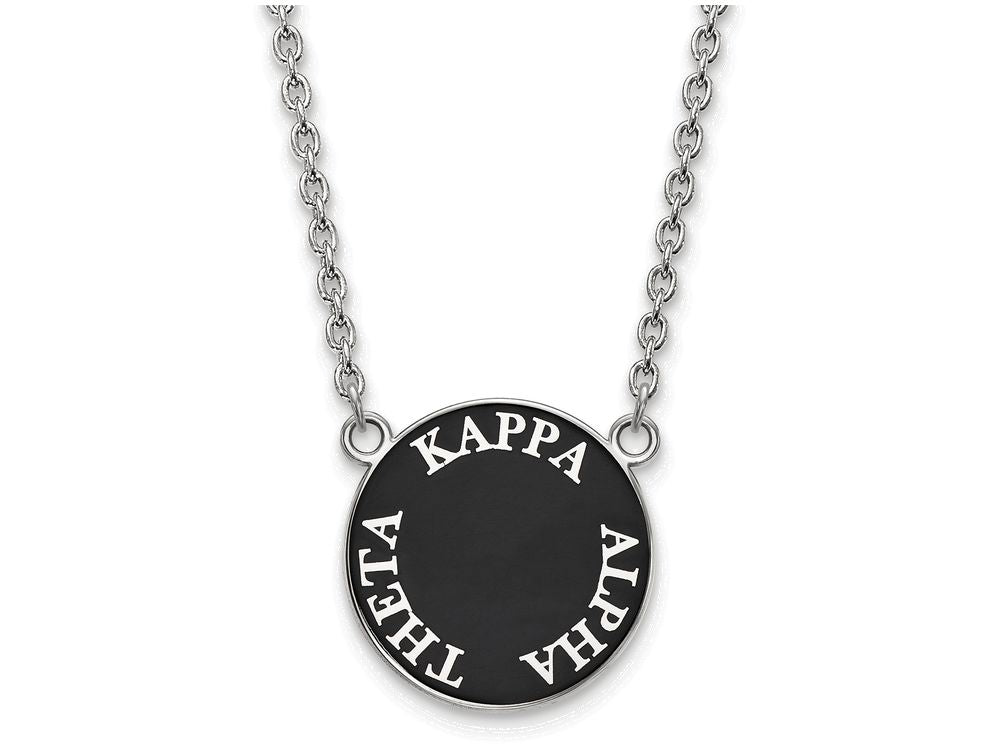 LogoArt Sterling Silver Kappa Alpha Theta Small Enameled Pendant Necklace With 18 Inch