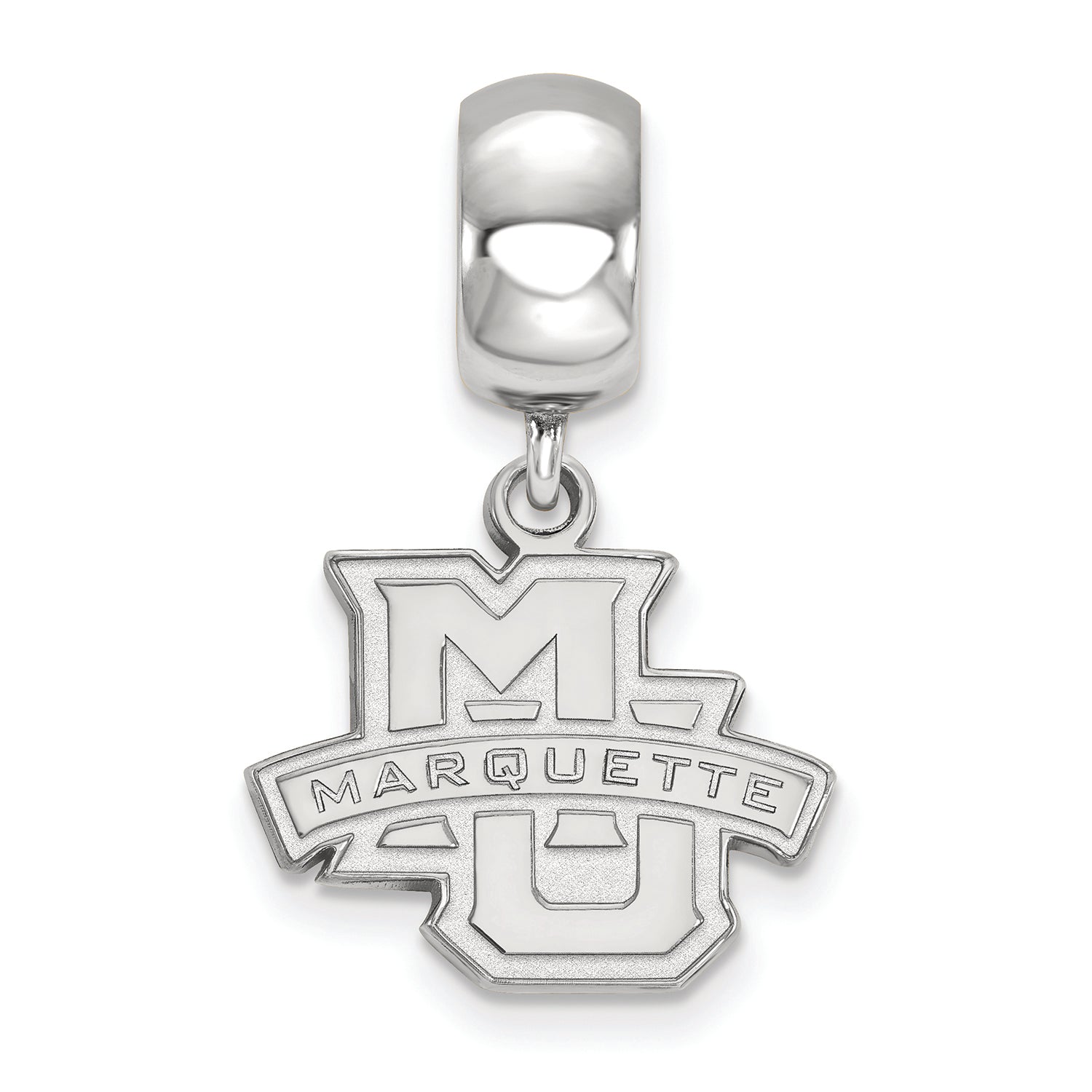 LogoArt Sterling Silver Marquette University Bead Charm Charm Small Dangle Bead Charm