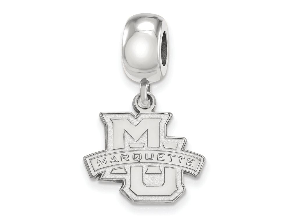 LogoArt Sterling Silver Marquette University Bead Charm Charm Small Dangle Bead Charm