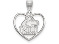 LogoArt Sterling Silver Northern Illinois University Pendant Necklace In Heart